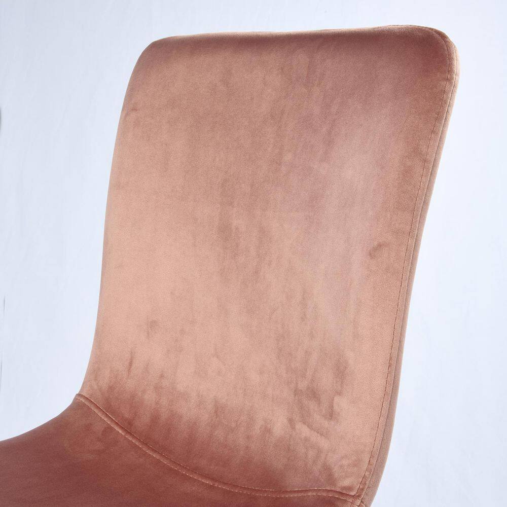 Set of 4, SCARGILL Dining Chair - Velvet Rose with Black Metal Leg