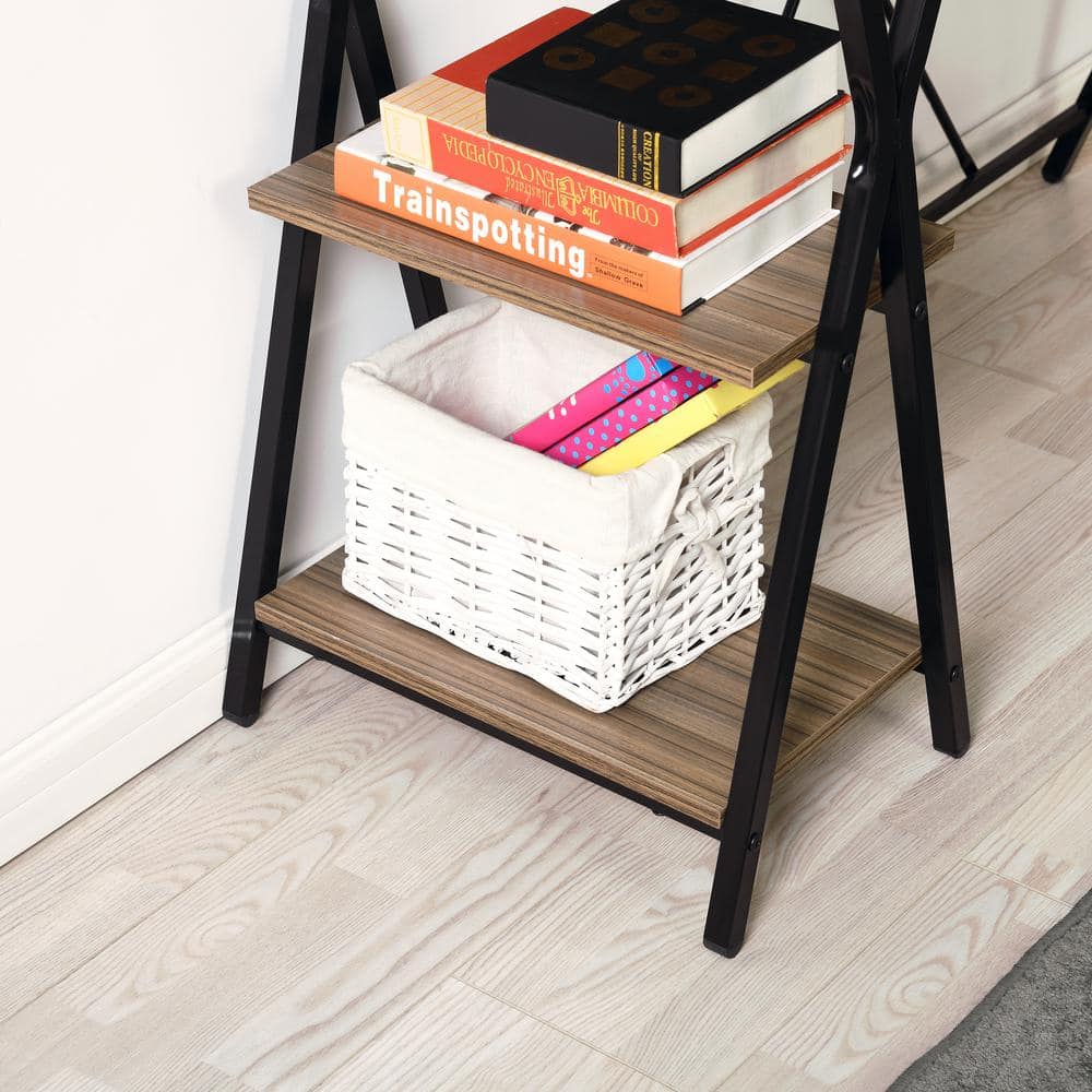 Set of 20, Maddie 47 in. Brown Manufactured Wood Computer Writing Desk with 2 Shelves