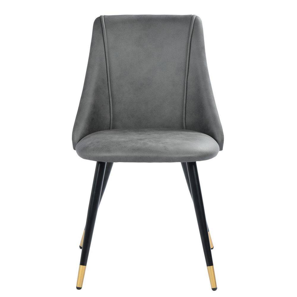 Set of 22, Smeg Dining Chair - Pu Grey with Black Golden Leg