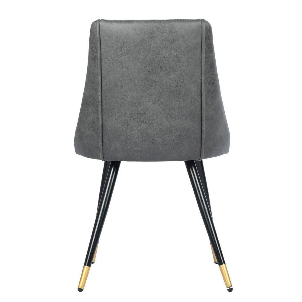 Set of 22, Smeg Dining Chair - Pu Grey with Black Golden Leg