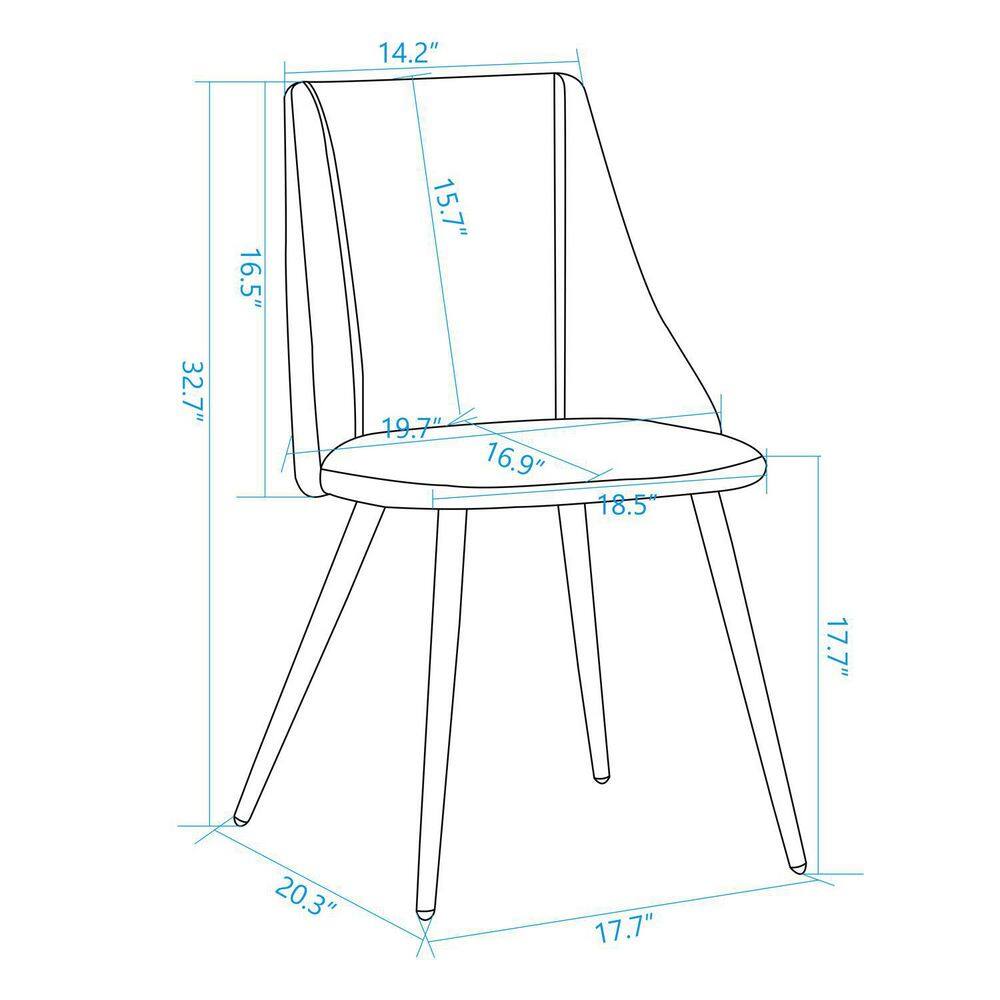 Set of 22, Smeg Dining Chair - Pu Grey with Black Golden Leg