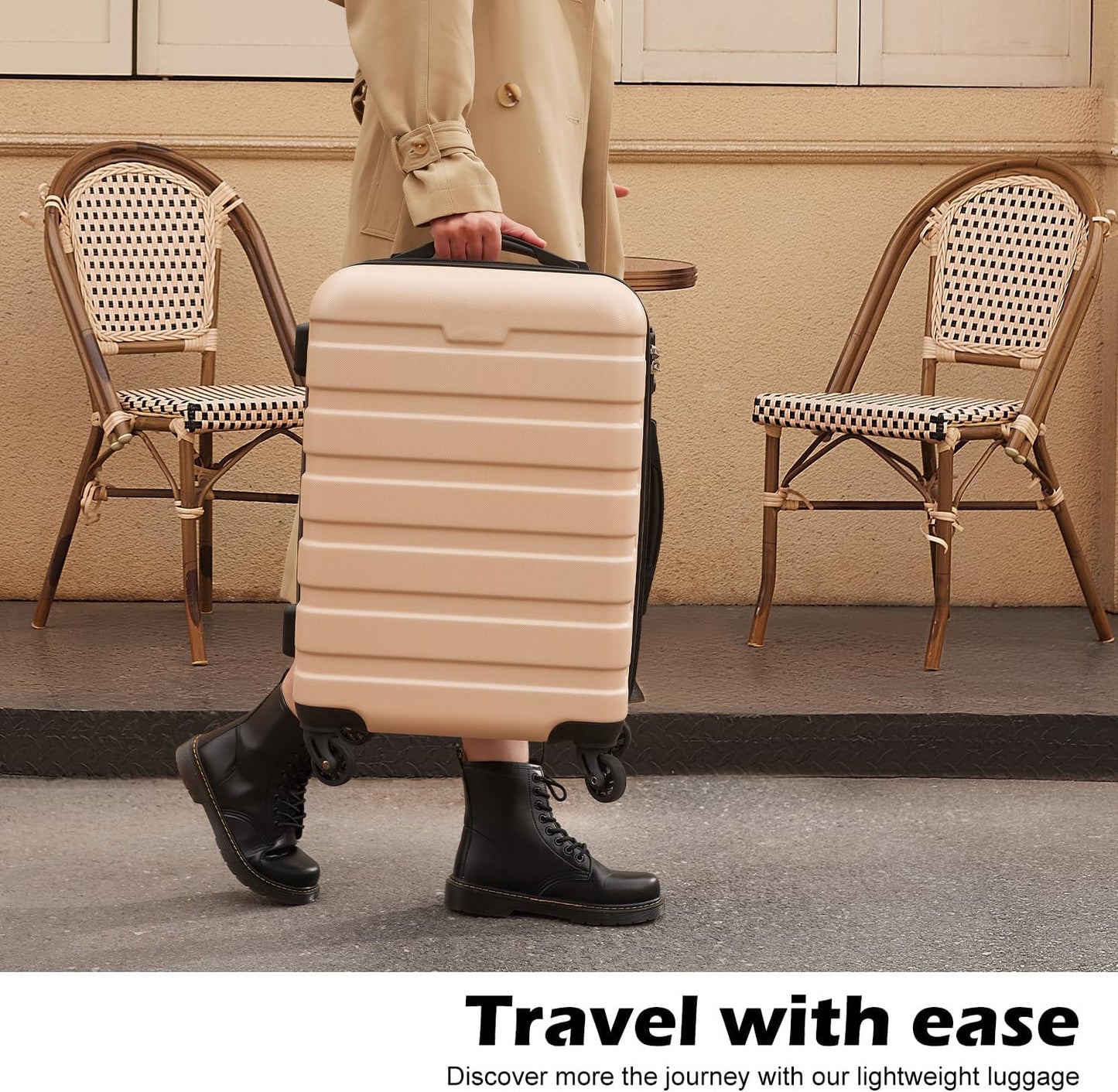 FETINES Suitcase Spinner -yellow-3 piece set(20in24in28in)