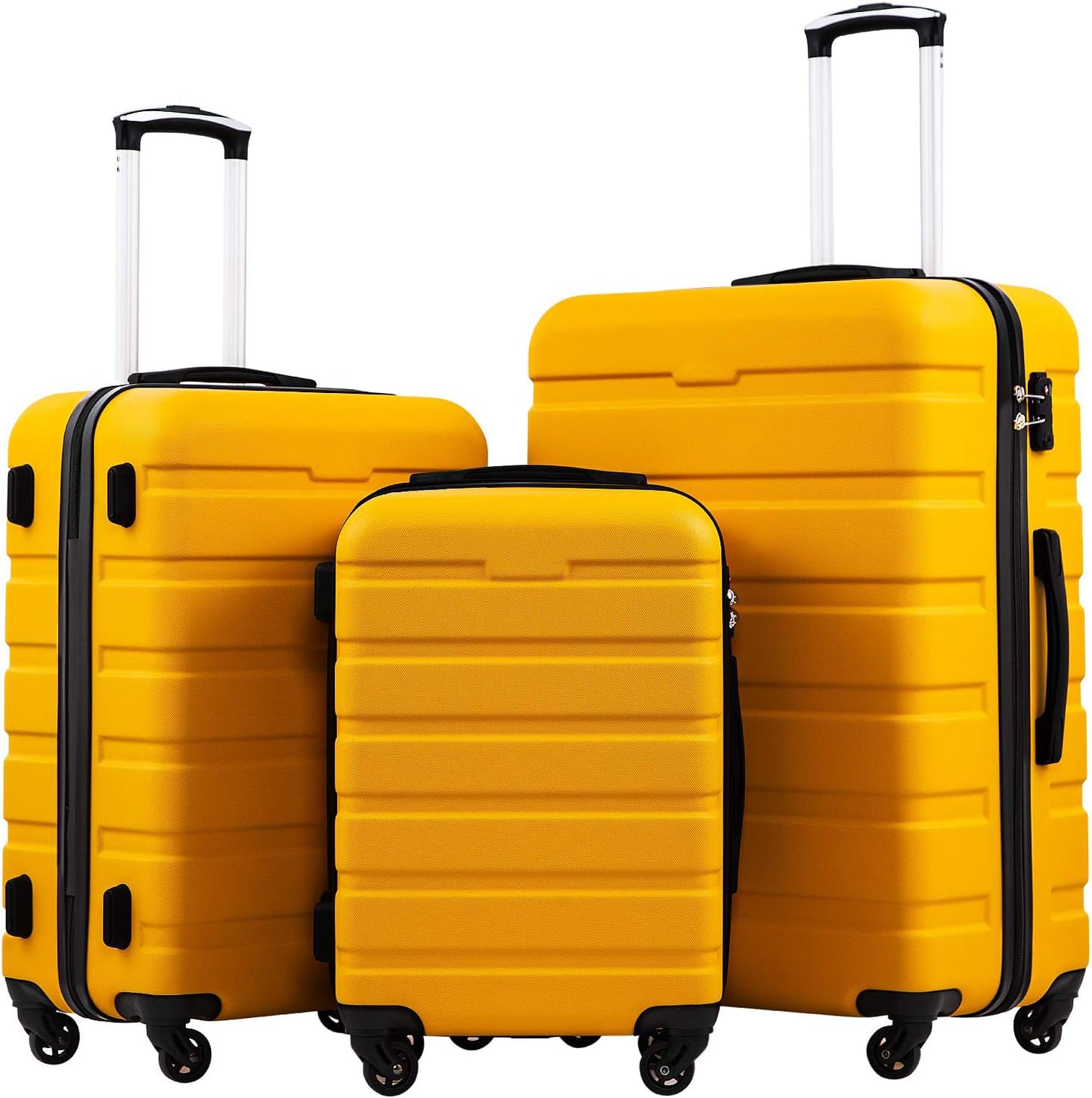 FETINES Suitcase Spinner -yellow-3 piece set(20in24in28in)