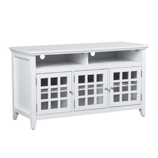 Set of 1, Taneka 48 in. White TV Stand Fits TV's Up To 58 in