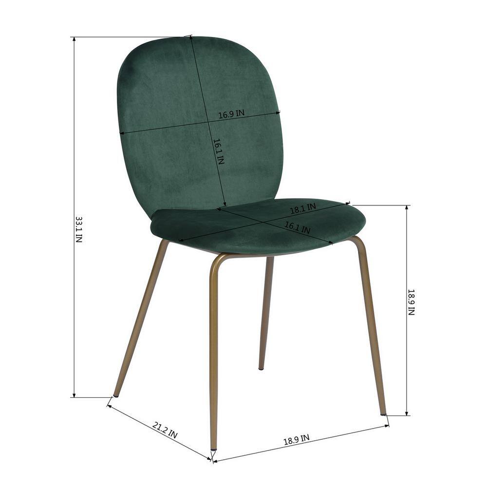 Set of 16, Jule Green Velvet Cover Elegant Dining Chairs