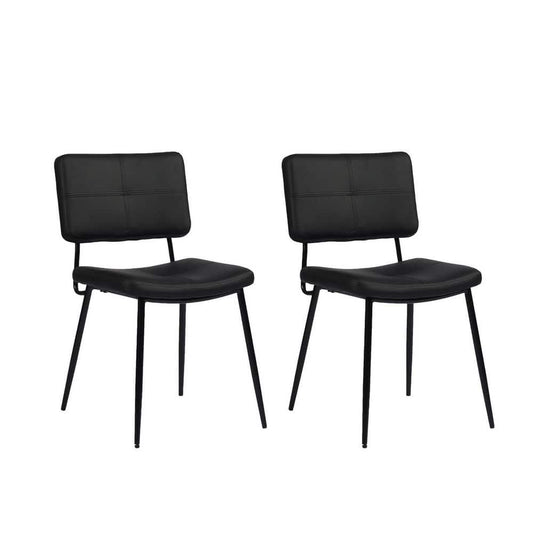 Karomi Black Faux Leather Upholstered Dining Chairs - Set of 2