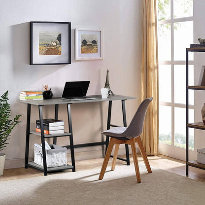Set of 16, MCGHEE Computer Desk Grey with 2-Shelves 120cm