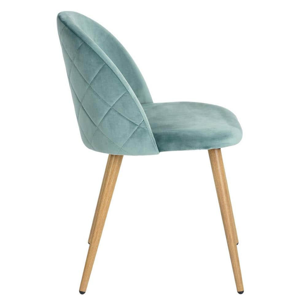 Set of 1, Zomba Dining Chair - Velvet Aqua