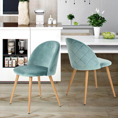 Set of 1, Zomba Dining Chair - Velvet Aqua