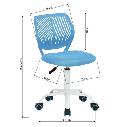 Set of 39, Carnation Blue Middle Back Mesh Seat Swivel Task Chair with Adjustable Height