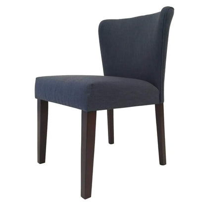 Set of 8, Cambodia Navy Upholstered Solid Wood Dining Chair