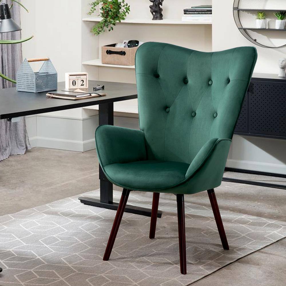 Kas Green Velvet Tufted Leisure Arm Chair