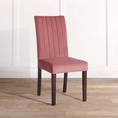 Fawn Pink Velvet Upholstered Dining Chairs - set of 2