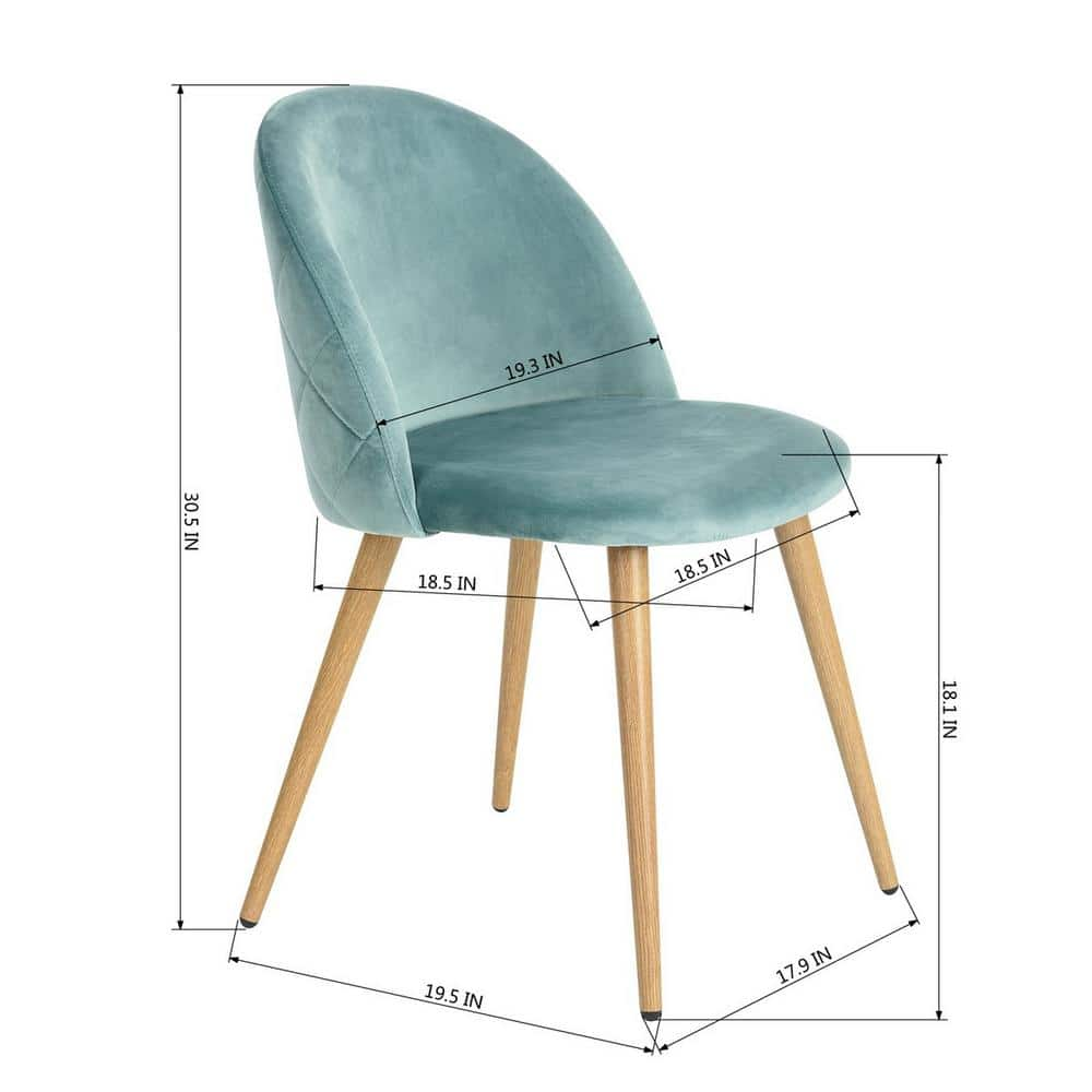 Set of 1, Zomba Dining Chair - Velvet Aqua