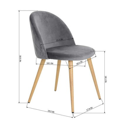 Set of 24, Zomba Dining Chair - Velvet Grey with Metal Leg