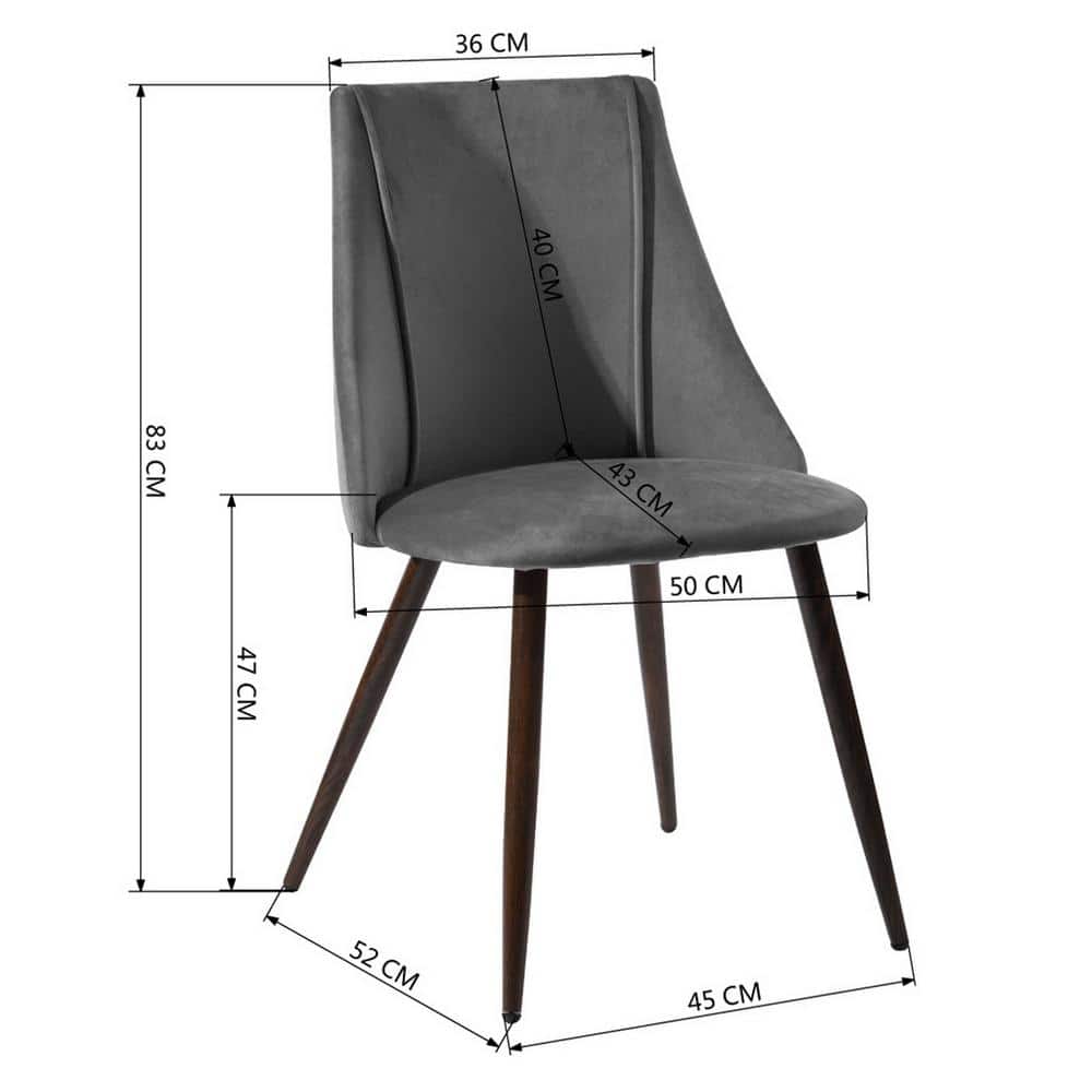 Set of 22, Smeg Dining Chair - Velvet Grey