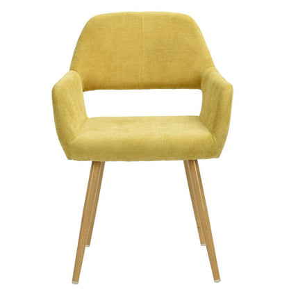 Set of 11, CROMWELL Dining Chair - Velvet Yellow with Metal Leg