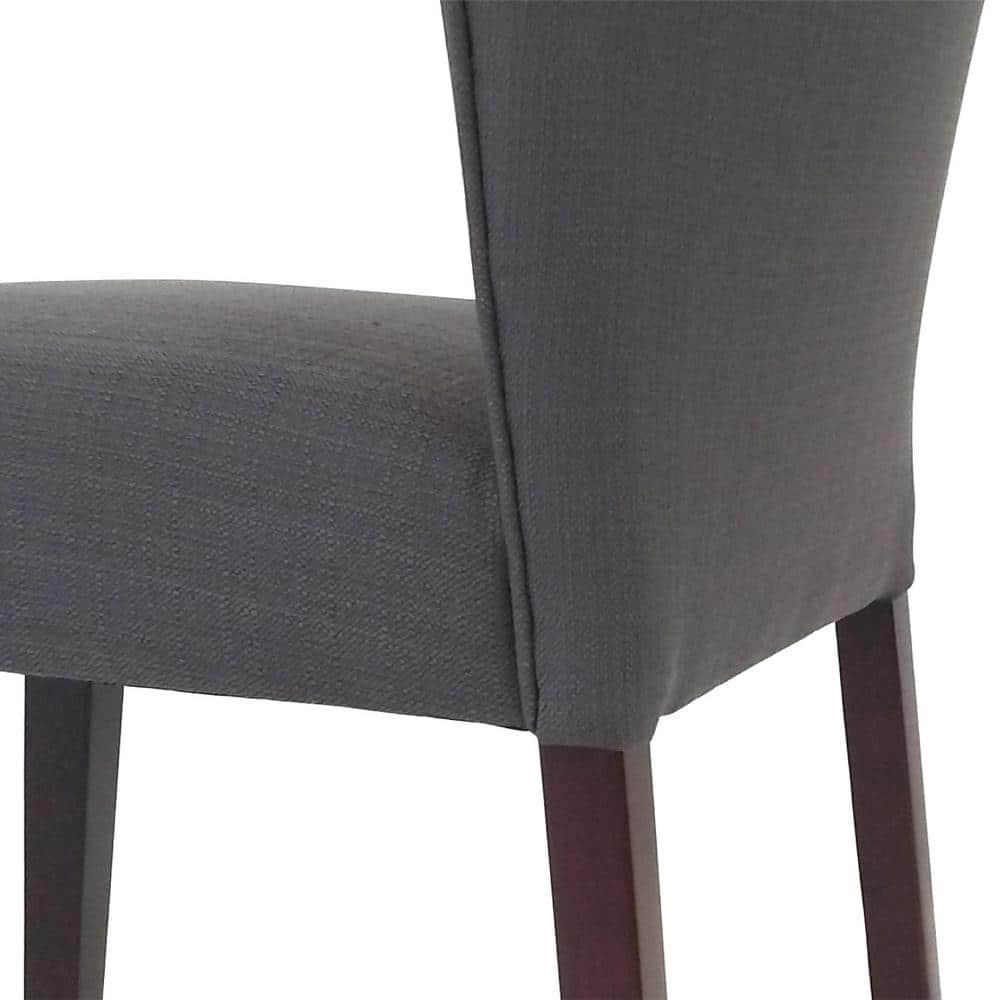 Set of 8, Cambodia Grey Upholstered Solid Wood Dining Chair