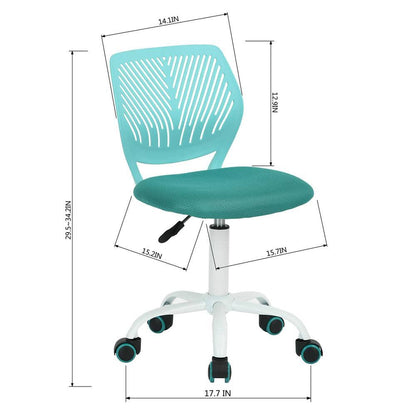 Set of 37, Carnation Turquoise Middle Back Mesh Seat Swivel Task Chair with Adjustable Height