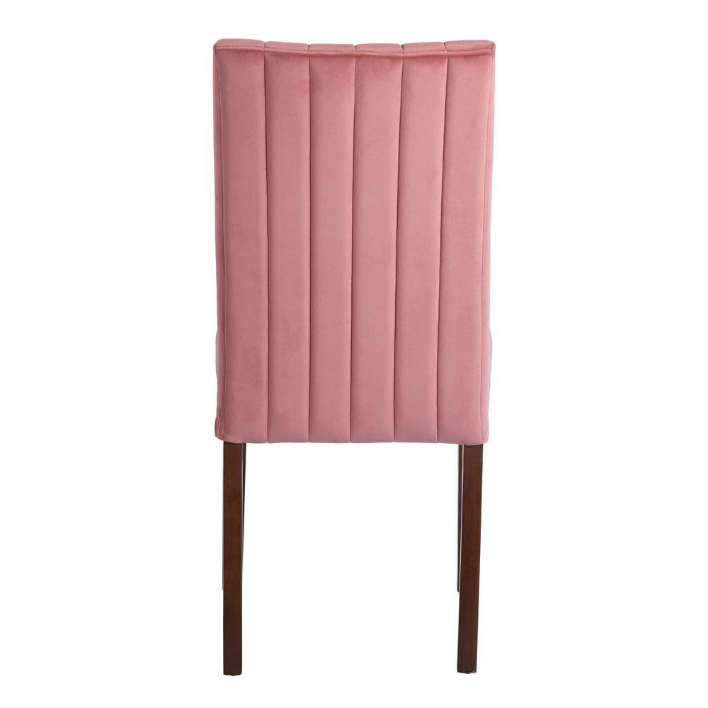 Set of 18, Fawn Pink Velvet Upholstered Dining Chairs