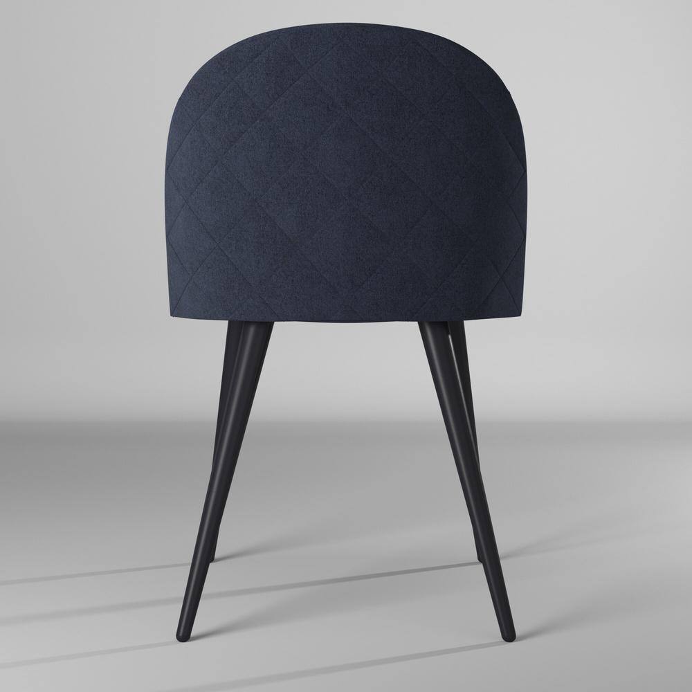 Set of 24, Zomba Dining Chair - Velvet Blue with Black Paintting Leg