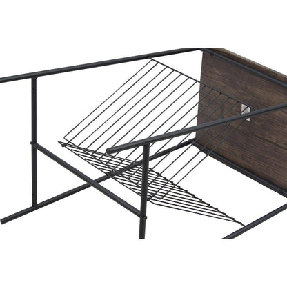 BRISSETT 16.93 in. Brown Rectangle Wood Coffee Table with Metal Leg