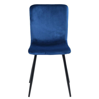 Set of 32, SCARGILL Dining Chair - Velvet Blue with Black Metal Leg