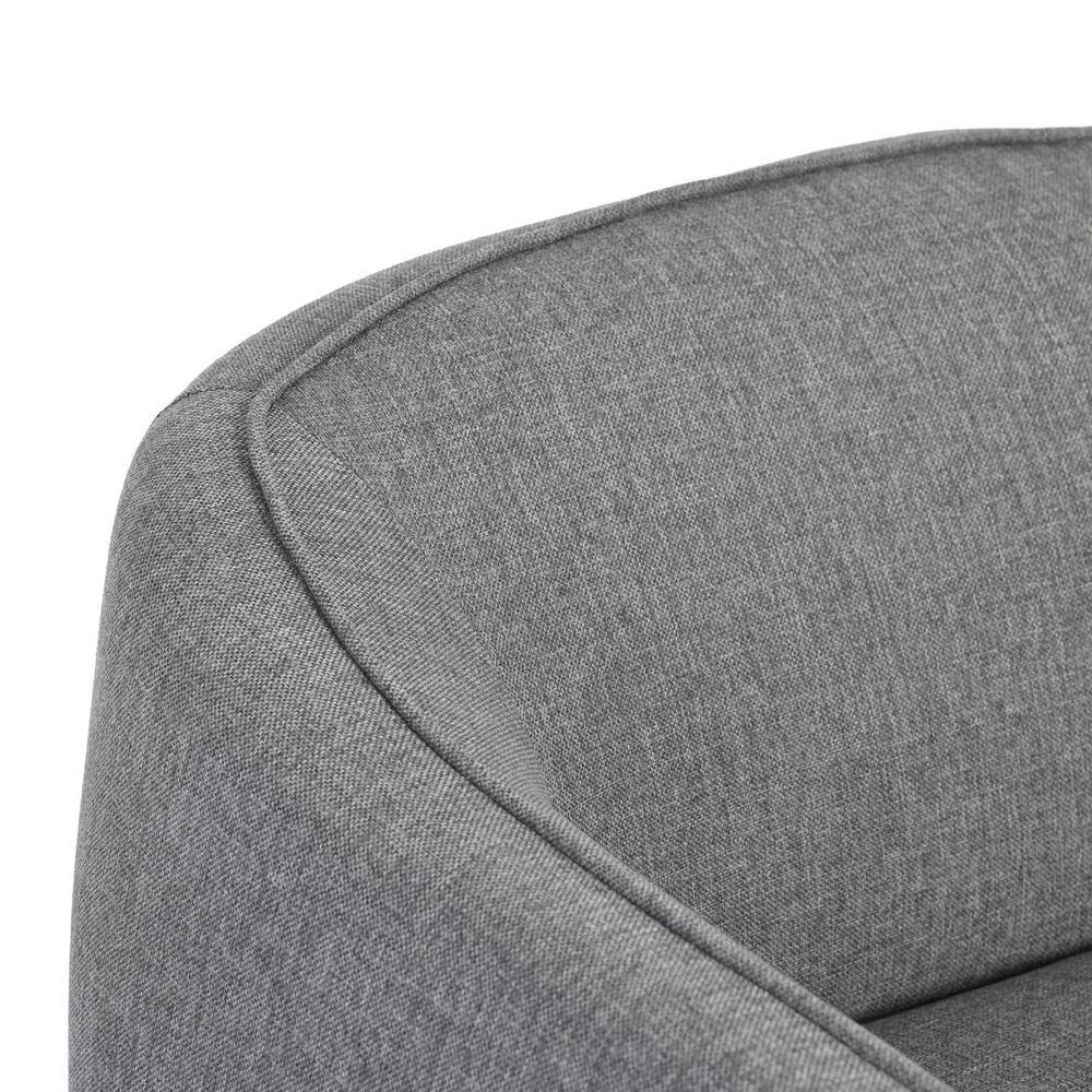 Set of 3, Cynric Dark Gray Fabric Upholstered Arm Accent Barrel Chair
