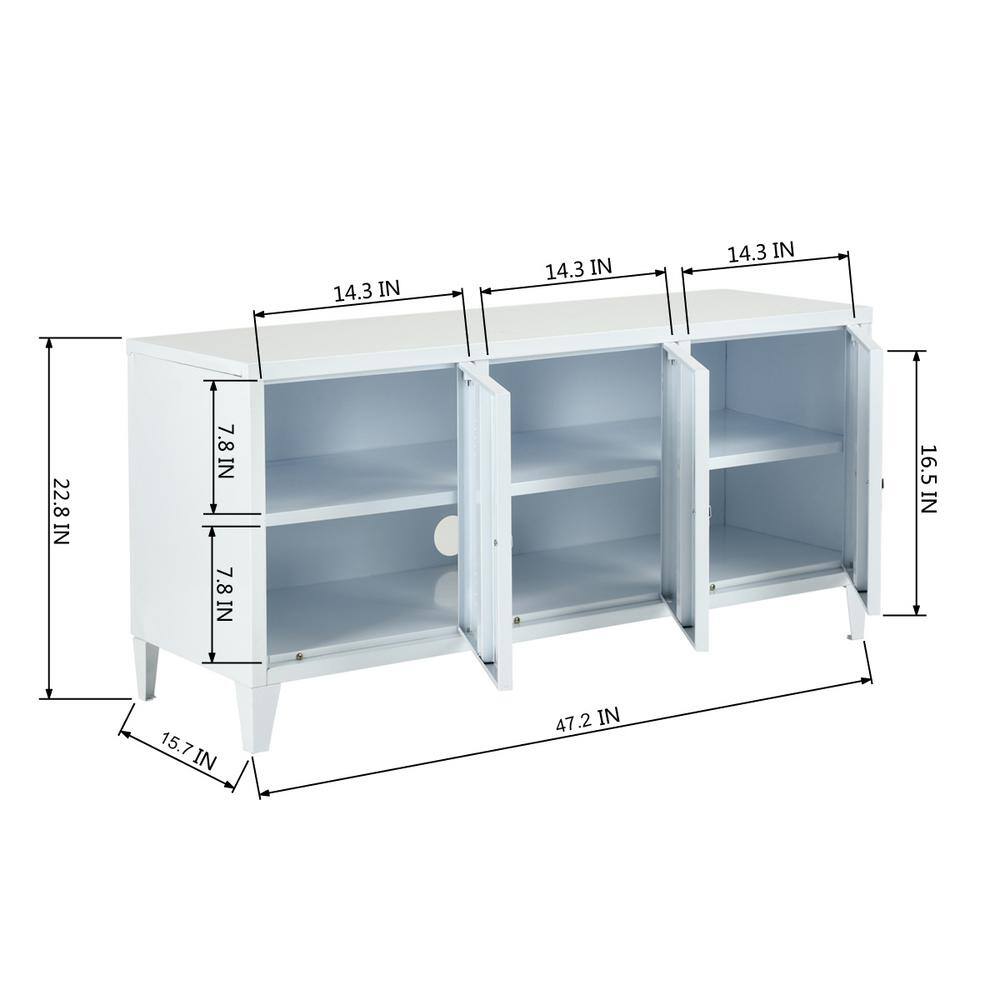 MATAPOURI HD-MATAPOURI White Accent Cabinet with 3-Door Metal File Locker
