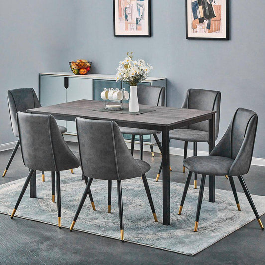 Set of 22, Smeg Dining Chair - Pu Grey with Black Golden Leg