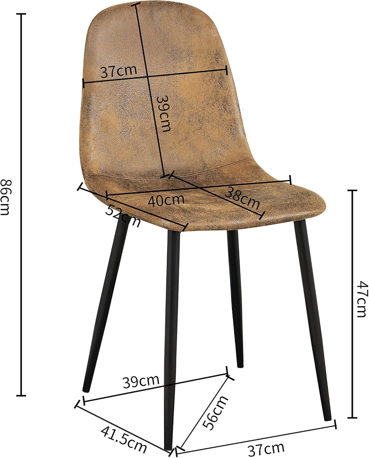 EGGREE 4-Piece Upholstered Dining Chairs Set