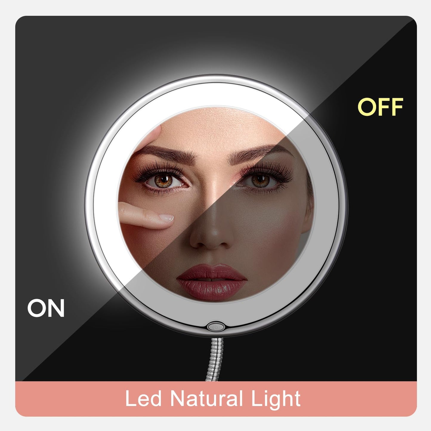 FetiNes 6.8" 10x Magnification LED Lighted Makeup Mirror