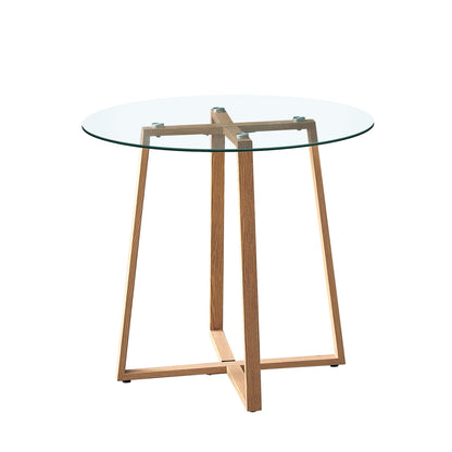 FetiNes Round Glass Dining Table