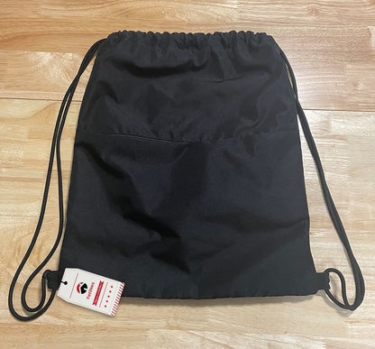 FETINES Drawstring Backpack Water Resistant String Bag Sports Sackpack Gym Sack-Black