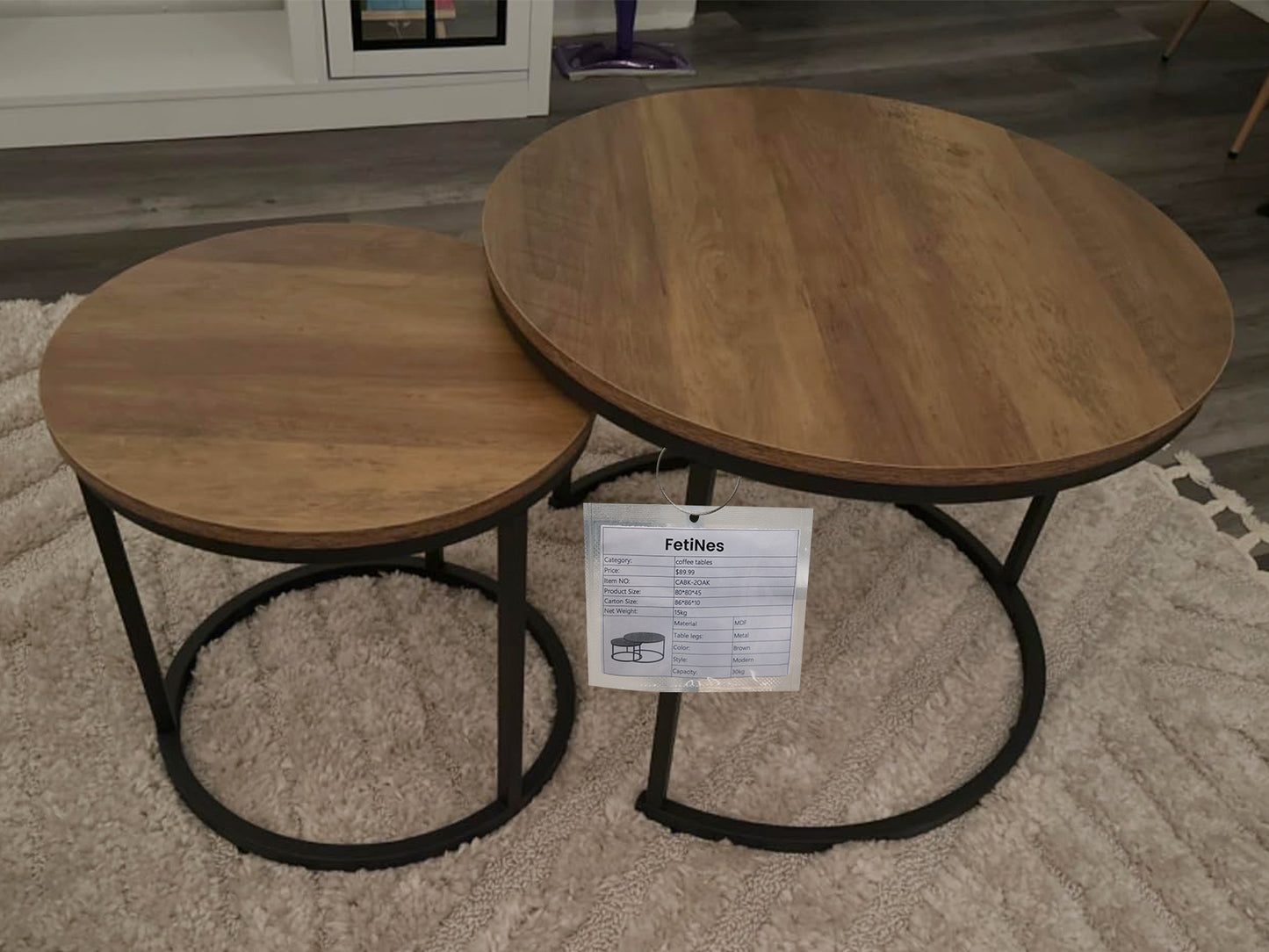 FetiNes Round Coffee Table Set of 2