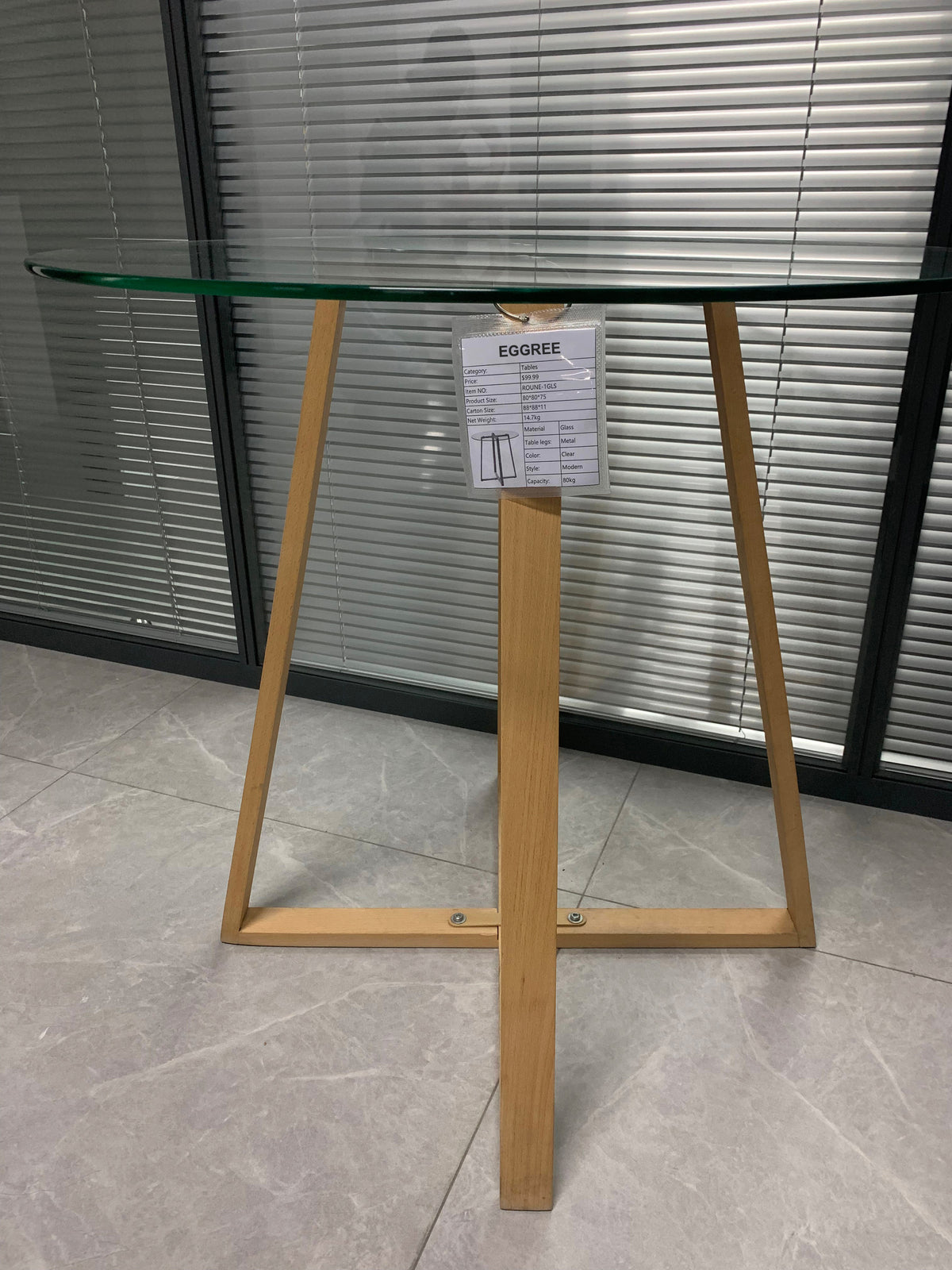 Round Glass Dining Table for 2-4 People