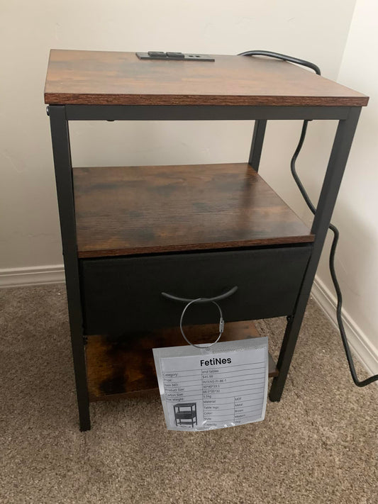 FetiNes Nightstand with Charging Station