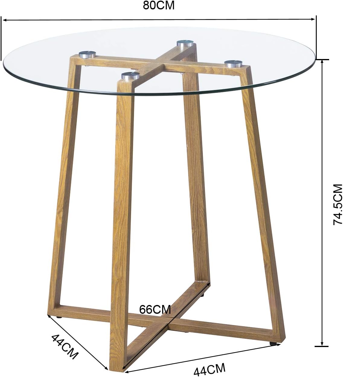 FetiNes Round Glass Dining Table