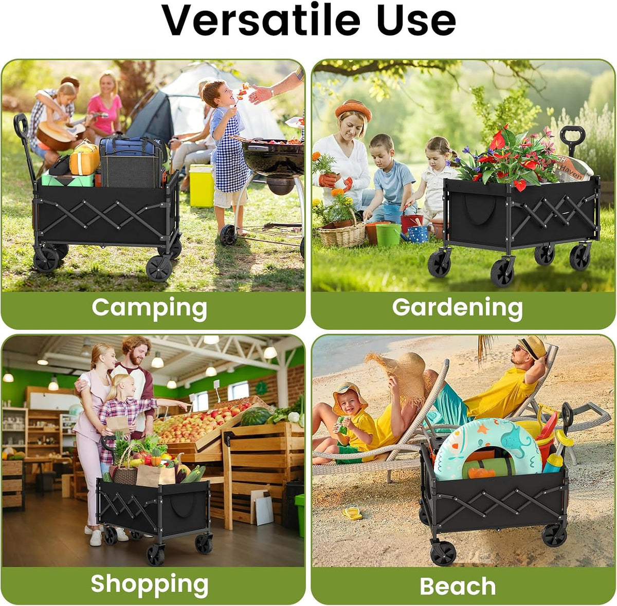 EGGREE Heavy-Duty Folding Wagon Cart