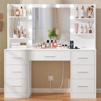 EGGREE Large White Vanity Desk