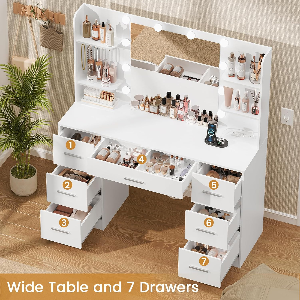 EGGREE Large White Vanity Desk