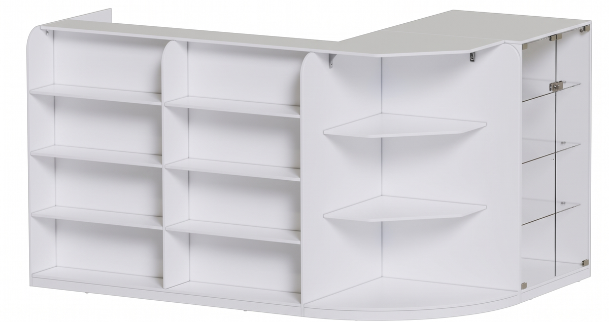 EGGREE Modern White L‑Shaped Reception Desk