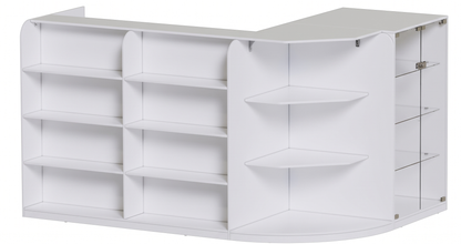 EGGREE Modern White L‑Shaped Reception Desk