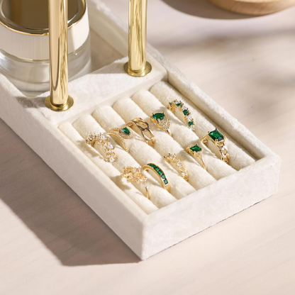 EGGREE 2-Tier Beige Jewelry Display Stand