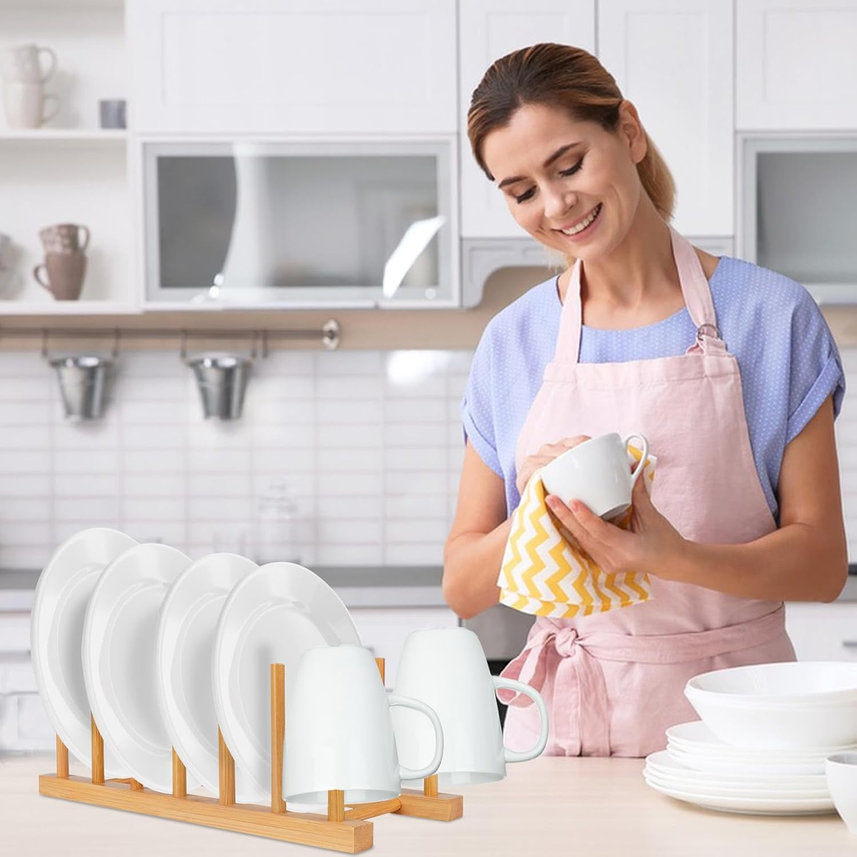 EGGREE 2-Pack Bamboo Vertical Dish Rack