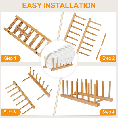 EGGREE 2-Pack Bamboo Vertical Dish Rack