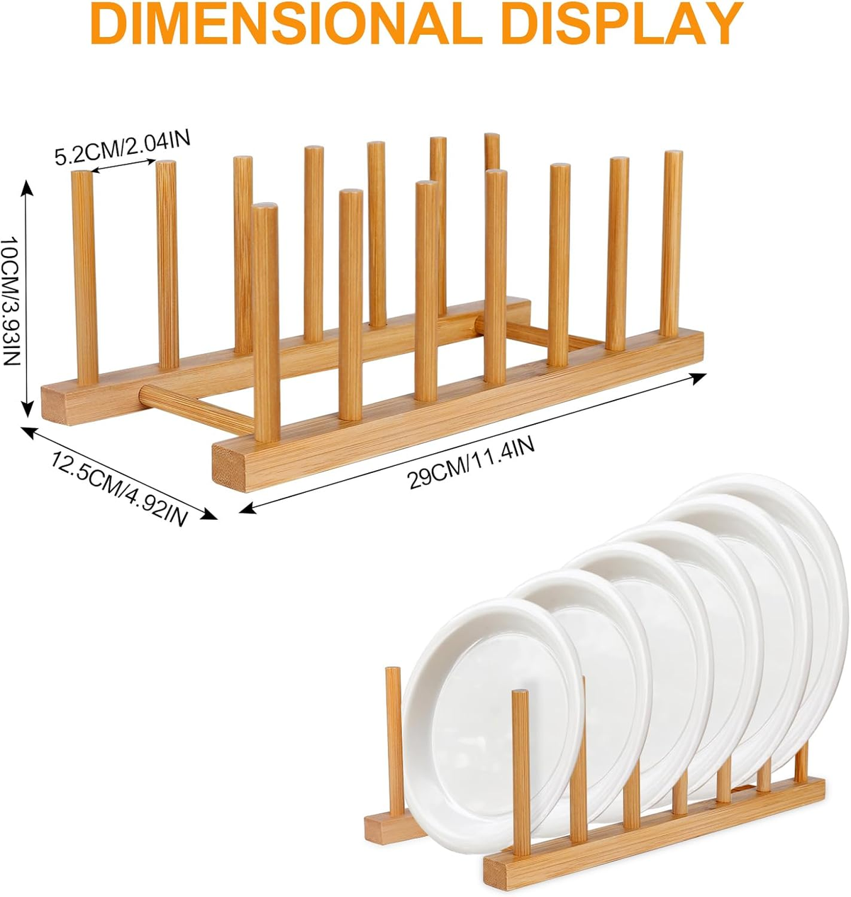 EGGREE 2-Pack Bamboo Vertical Dish Rack