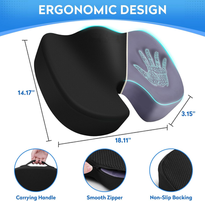 EGGREE Black Memory Foam Seat Cushion