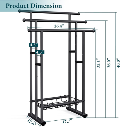 EGGREE Freestanding 3-Tier Alloy Steel Bathroom Towel Rack