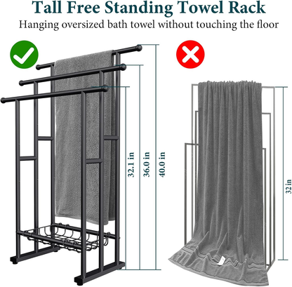 EGGREE Freestanding 3-Tier Alloy Steel Bathroom Towel Rack